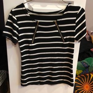 Black and white striped top